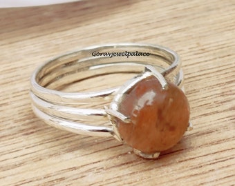 Sunstone Ring, 925 Silver Ring, Designer Band Ring,Handmade Ring, Boho Ring, Worry Ring, Silver Gift Jewelry, Gemstone Ring, Event Jewelry