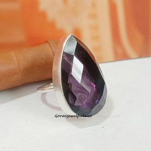 Amethyst Quartz Ring, Handmade Ring, 925 Sterling Silver Ring,Simple Ring, Women Ring, Beautiful Gift Ring, Silver Gift Jewelry, Band Ring