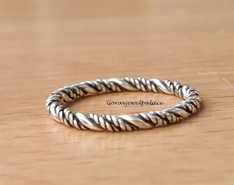 Vriden sterlingsilverring - Handgjord 925 silver