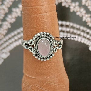 Rose quartz Ring, 925 Silver Ring, Designer Ring, Handmade Ring, Band Ring, Boho Ring, Women Ring, Oval Stone, Gift Ring, SilverJewelry