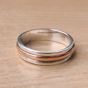 Copper Spinner Ring, 925 Sterling Silver Ring, Handmade Ring, Beautiful Spinner Ring, Dainty Ring, Handmade Jewelry, Gift For Her