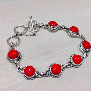 Round Coral Bracelet, Bohemian Bracelet, Seven Gemstone Bracelet, Latest Designer Bracelet, Handmade Gift Bracelet, Women Etsy Jewelry