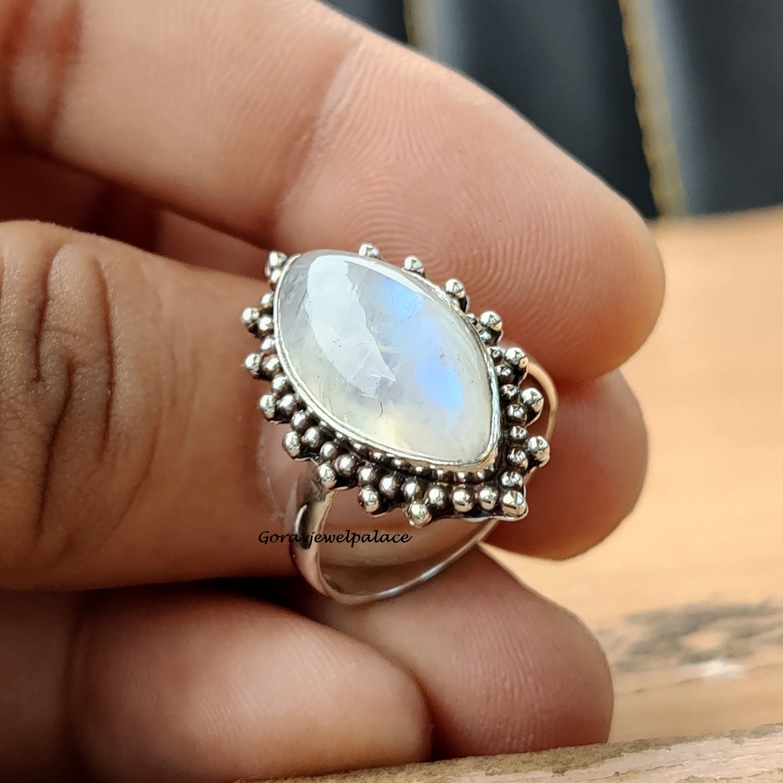 Boho love moonstone ring new arrivals