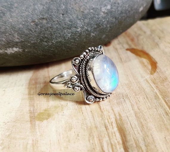 Moonstone sterling on sale silver ring