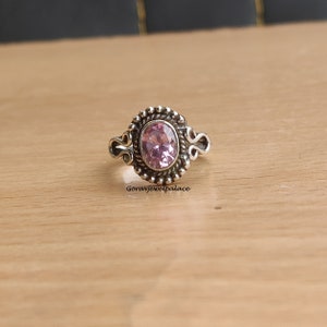 Rose Quartz Ring, 925 Sterling Silver Ring, Handmade Ring, Silver Band Ring, Boho Ring, Designer Ring, Women Jewelry, Gift For Her