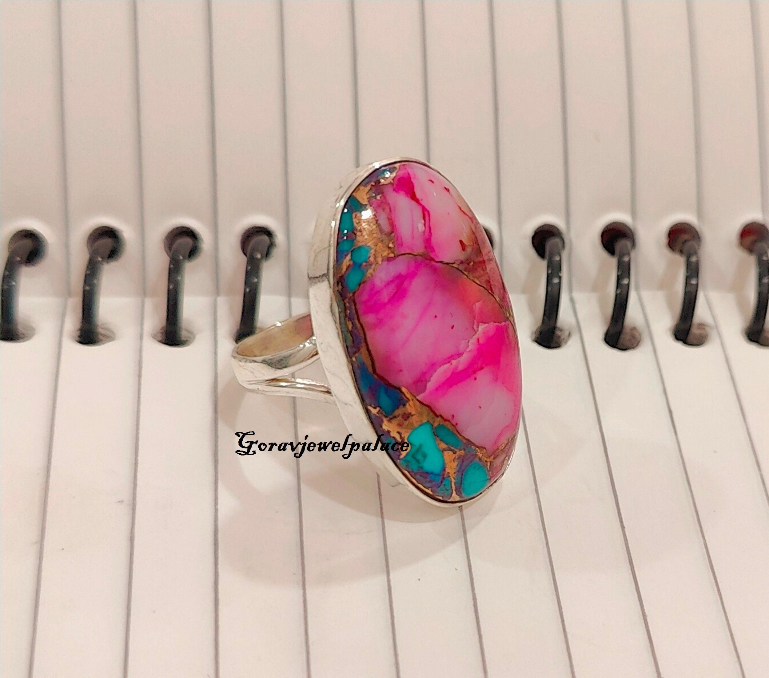 Pink online turquoise ring