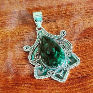 Pendentif séraphinite, pendentif de créateur, pendentif cadeau, pendentif en argent 925, pendentif fait main, collier pour femme, excellente qualité