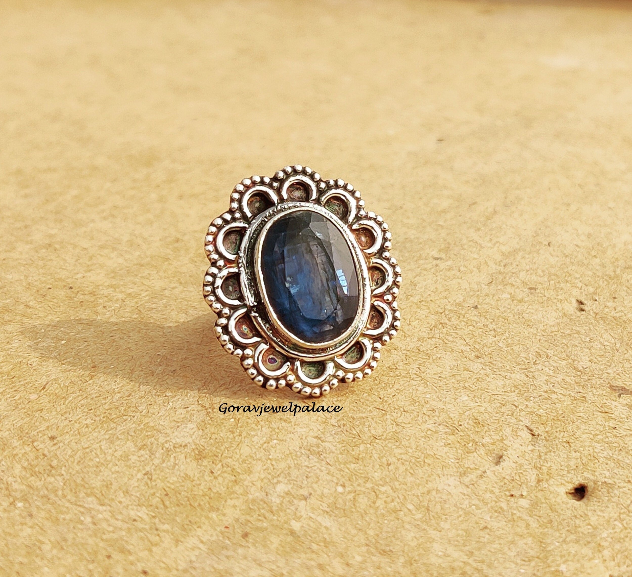 Handmade Labradorite Ring: 925 Sterling Silver Flower Band - Etsy
