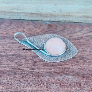 Rose Quartz Pendant, 925 Sterling Silver Pendant, Handmade Pendant, Necklace For Women, Pendant, Designer Gift Pendant, Boho Pendant