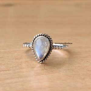 Moonstone Ring, 925 Sterling Silver Ring, Handmade Ring, Silver Simple Ring, Mini Ring, Boho Ring, Women Ring, Women Jewelry, Gift For Her