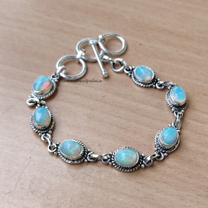 Opal Bracelet, 925 Sterling Silver bracelet,Latest bracelet ,Opal Jewelry, Gift for Her, Designer bracelet , Handmade Bracelet
