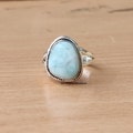 Beautiful Larimar Ring, 925 Sterling Silver Ring, Handmade Ring, Band Ring, Boho Ring,Women Jewelry, Gift For Her