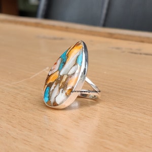 Oyster Turquoise Ring, 925 Silver Ring, Beautiful Ring, Band Ring, Oyster Jewelry, Handmade Ring, Women Ring, Vintage Ring, Gift For Her,