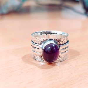 Prehnite Ring, 925 Sterling Silver Ring, Handmade Ring, Band Ring,Women Jewelry,Oval Stone Ring, Gift Jewelry, Boho Ring, Prehnite Jewelry. Amethyst