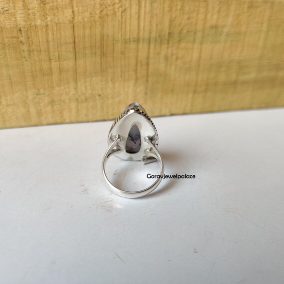 デンドリティックアゲート シルバーリングピクチャーストーン デンド