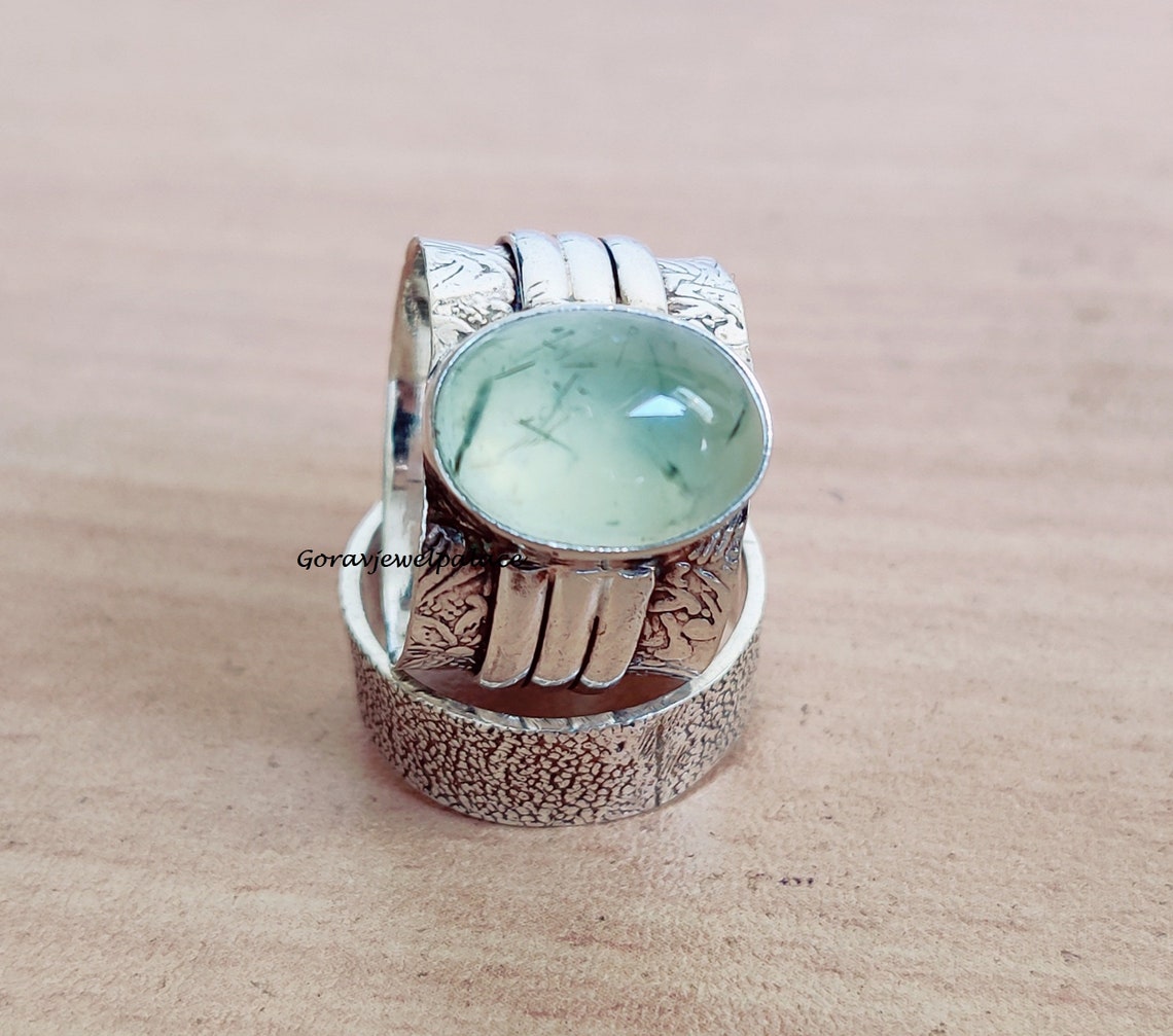 Prehnite Ring 925 Sterling Silver Ring Handmade Ring Band | Etsy