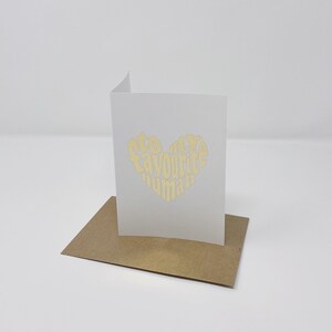 To My Favourite Human - A6 Card | Gold Foil, Valentine&#39;s Day, Birthday, Celebration, Anniversary