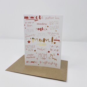 Happy Mother's Day / Happy Birthday Mum! - A6 Card | Gold Foil, Celebration, Mother's Day, Mum's Birthday, Mom, Madre, Mother Hen, Mummy