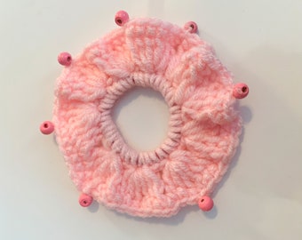 Pink Scrunchie w/ Beads