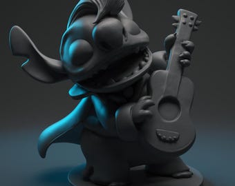 Archivo de impresión 3D de un músico extraterrestre: Guitarrista STL (descarga digital)