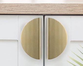 PRE ORDER Large Half Moon Gold Cabinet Handle, Semi Circle Gold Cabinet Handle, Drawer knob, Gold Drawer Handle