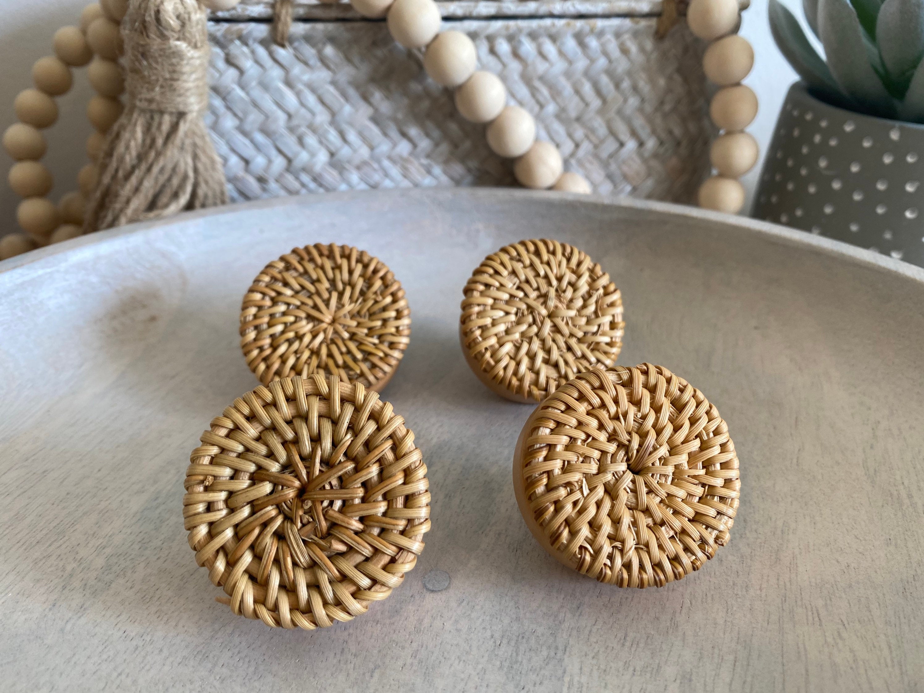 Rattan Furniture Knobs Hand Weaved Rattan Dresser Etsy