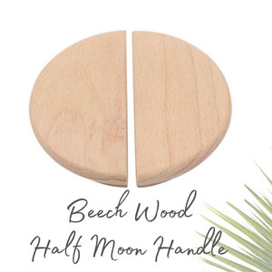 Extra Large Half Moon Beech Wood Cabinet Handle, Semi Circle Cabinet Handle, Wood Drawer Handle, Wardrobe Handle, Kitchen Handle