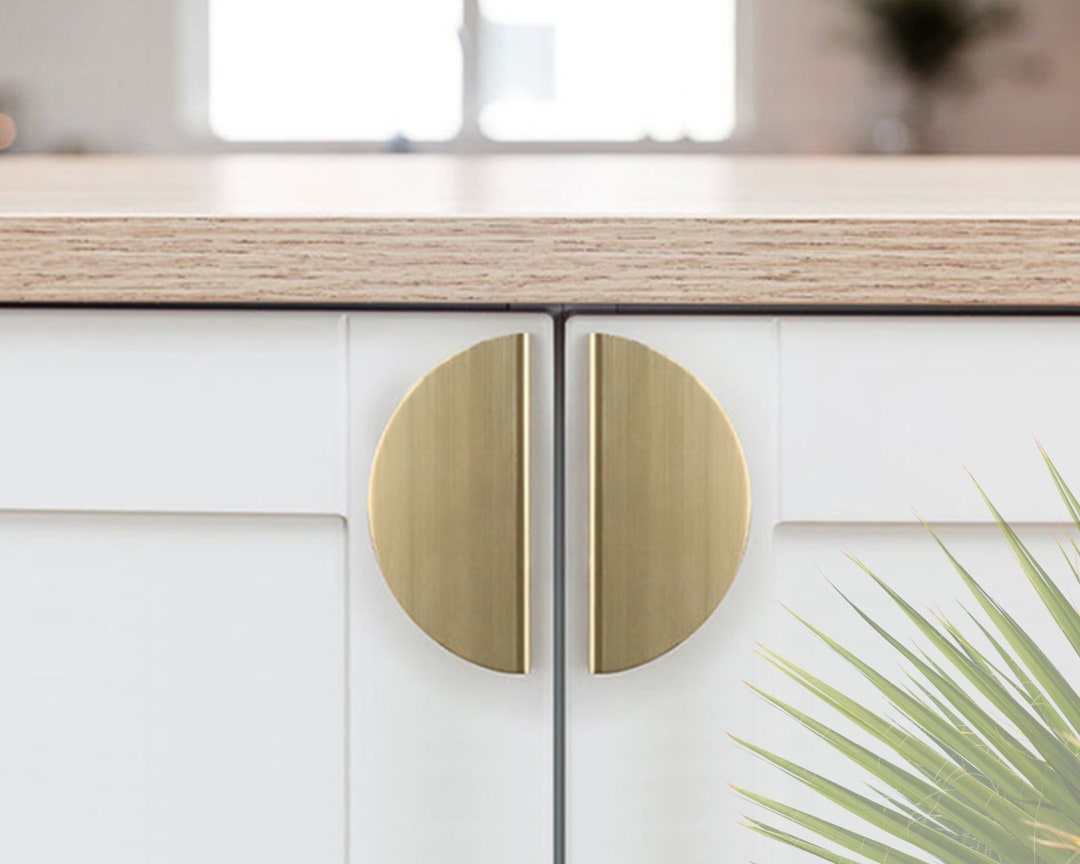 Large Half Moon Gold Handle, Semi Circle Gold Handle