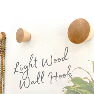 Light Beech Wood Wall Hook I Round Wood Wall Hanger I Wood Towel hanger I Wood Coat Hanger