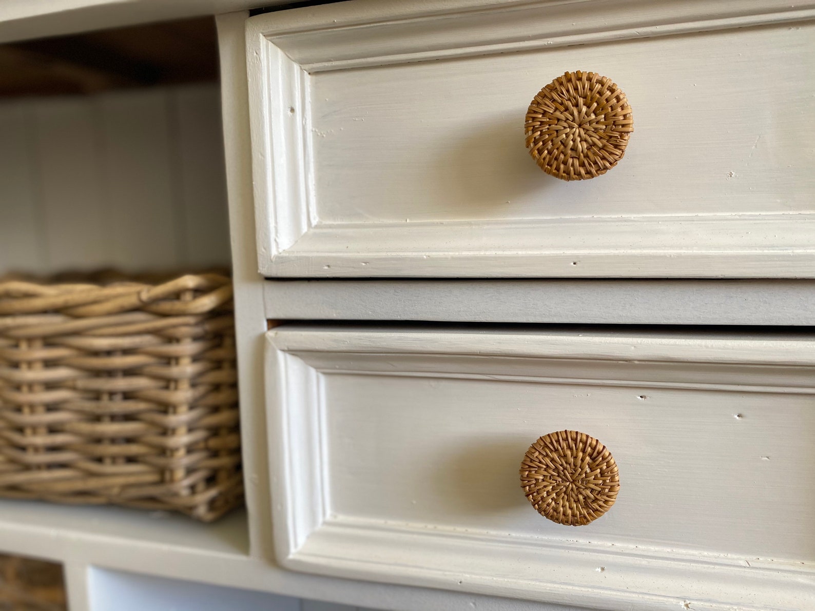 Rattan Furniture Knobs Hand Weaved Rattan Dresser Etsy