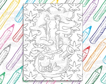 wallpapers Stoner Smoking Coloring Pages weed coloring page etsy