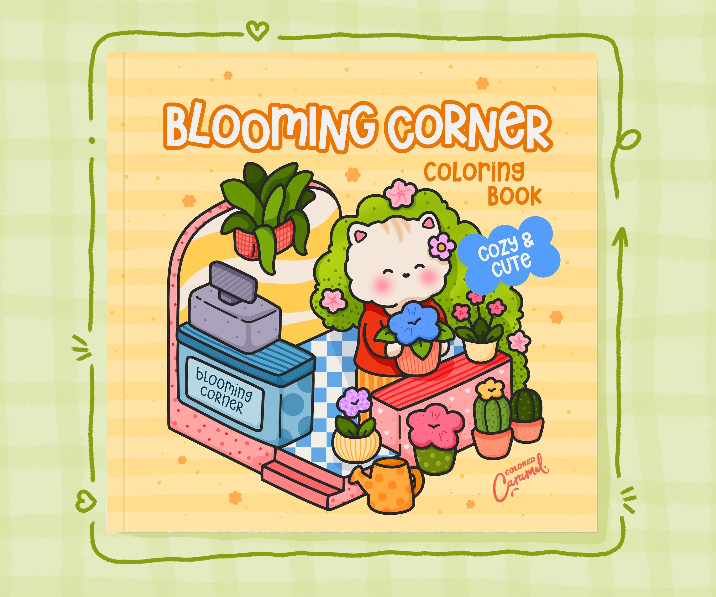 Cute, Cozy and Comfy Coloring Pages, 40 relaxing Blooming Spaces and Spring Gardens Illustrations, Printable Instant Digital Download PDF