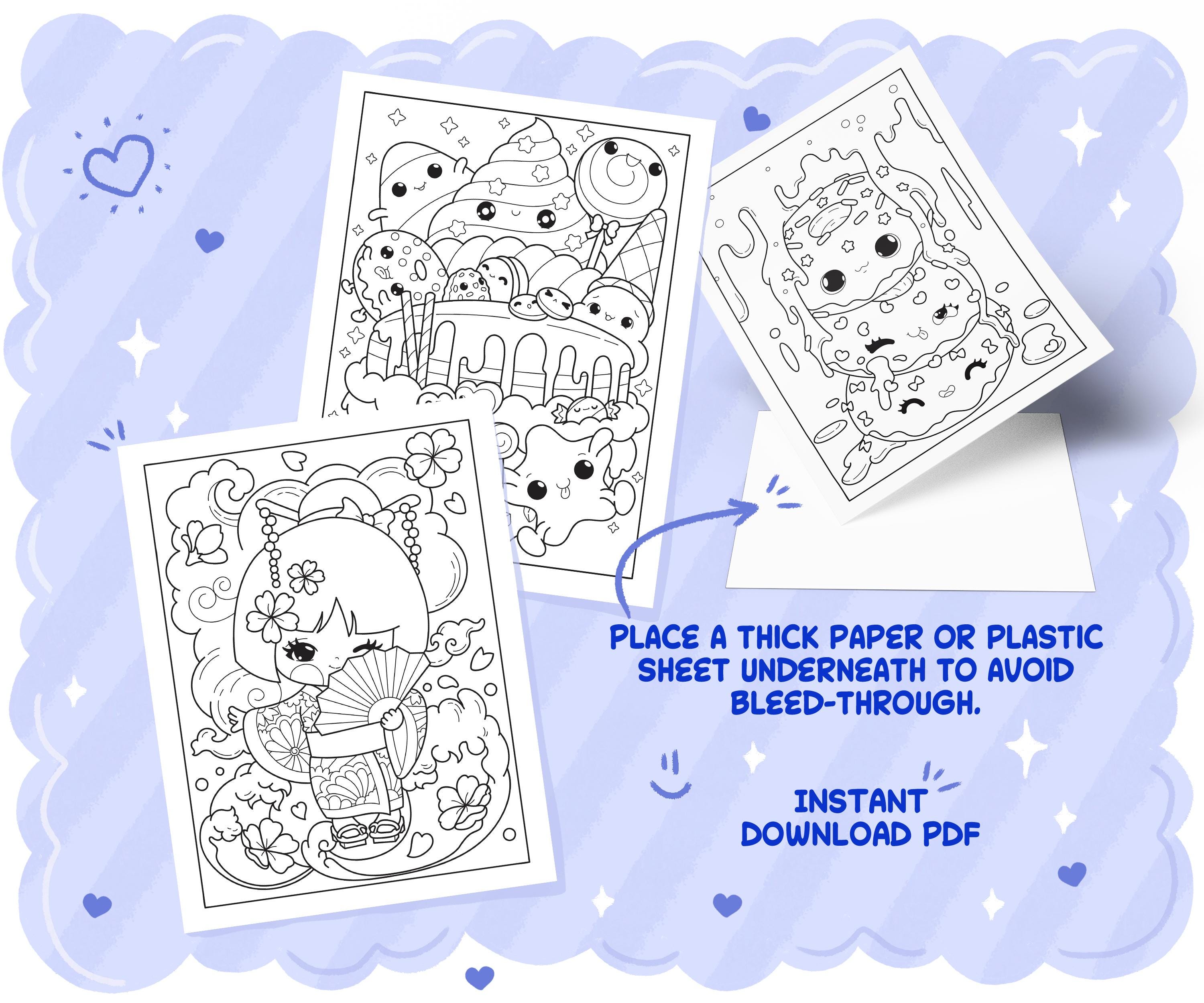 Cute Kawaii Coloring Book Printable PDF Instant Digital Download, Fun ...