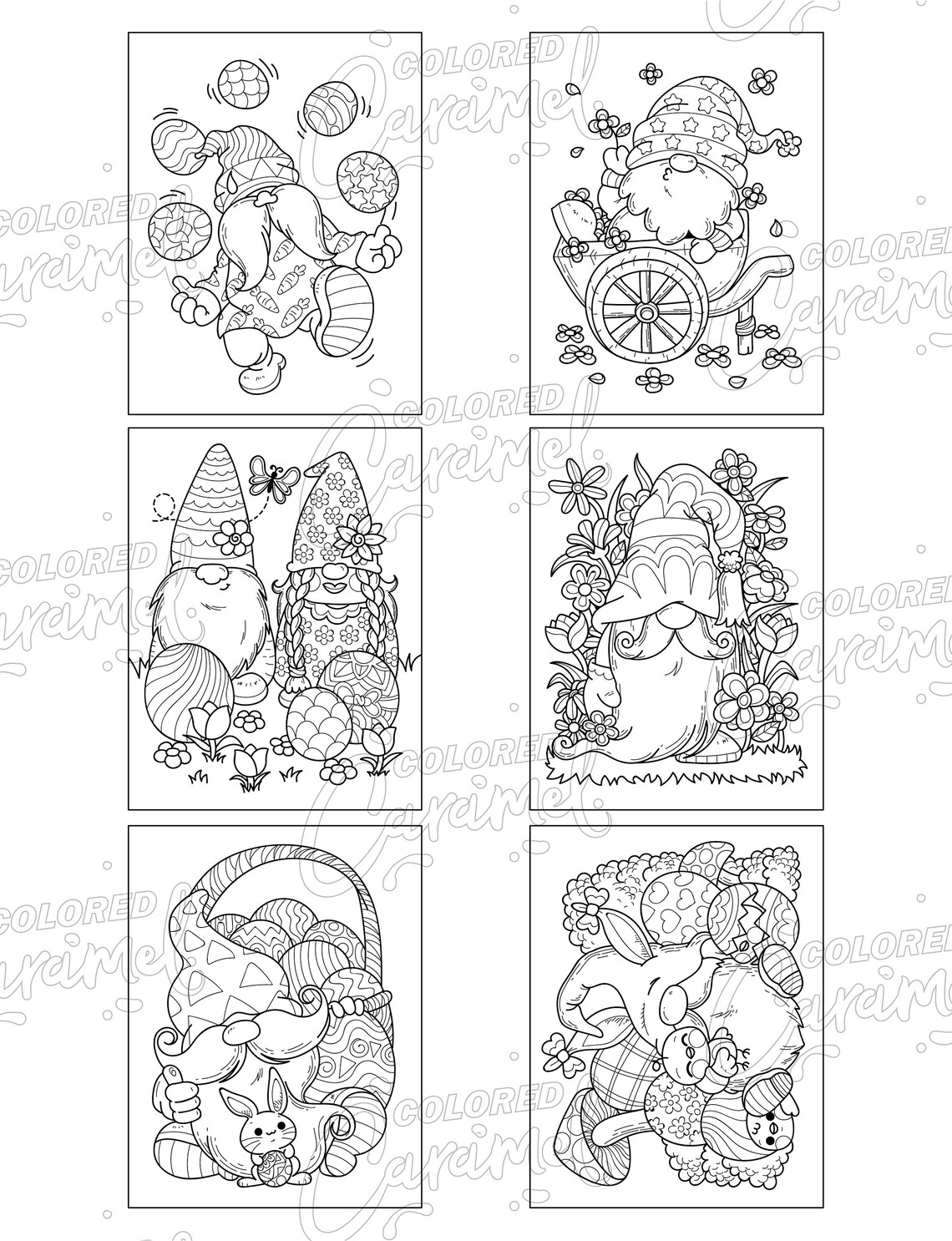 Cool Easter Gnomes Printable PDF Download Coloring Book Etsy