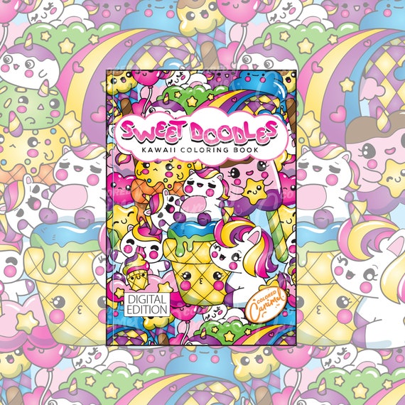 Kawaii Doodle Coloring Book Printable PDF Download Pages Cute