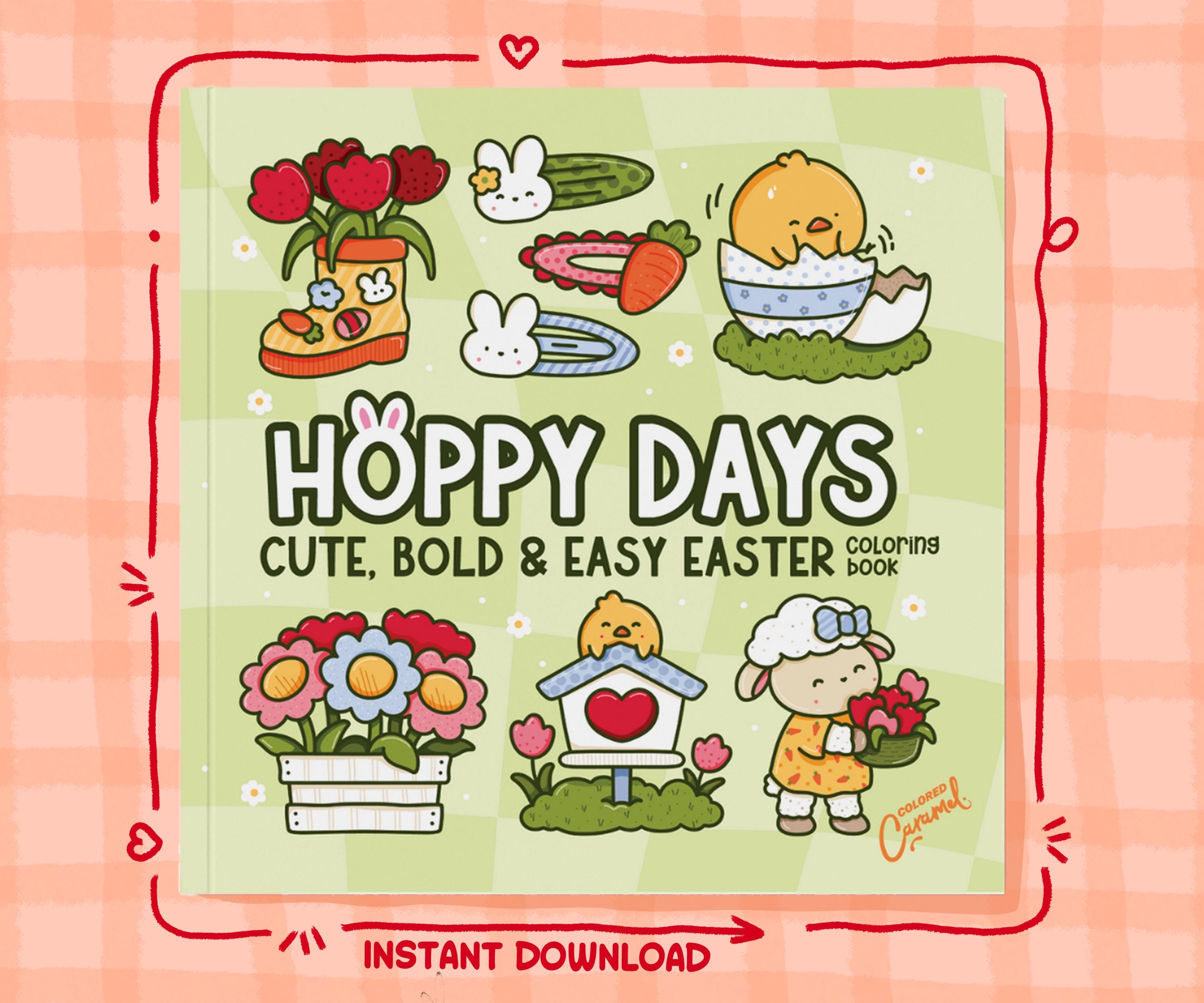 Cute Easter Spring Illustrations — coloring book cover