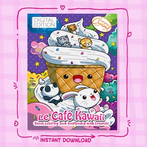 Cute and Sweet Kawaii Coloring Pages Printable PDF Instant Digital Download, Fun and Cool Colorable Pages with Magical, Fantasy Food