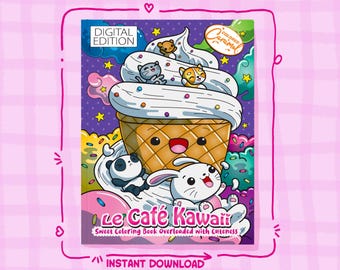 Cute and Sweet Kawaii Coloring Pages Printable PDF Instant Digital Download, Fun and Cool Colorable Pages with Magical, Fantasy Food