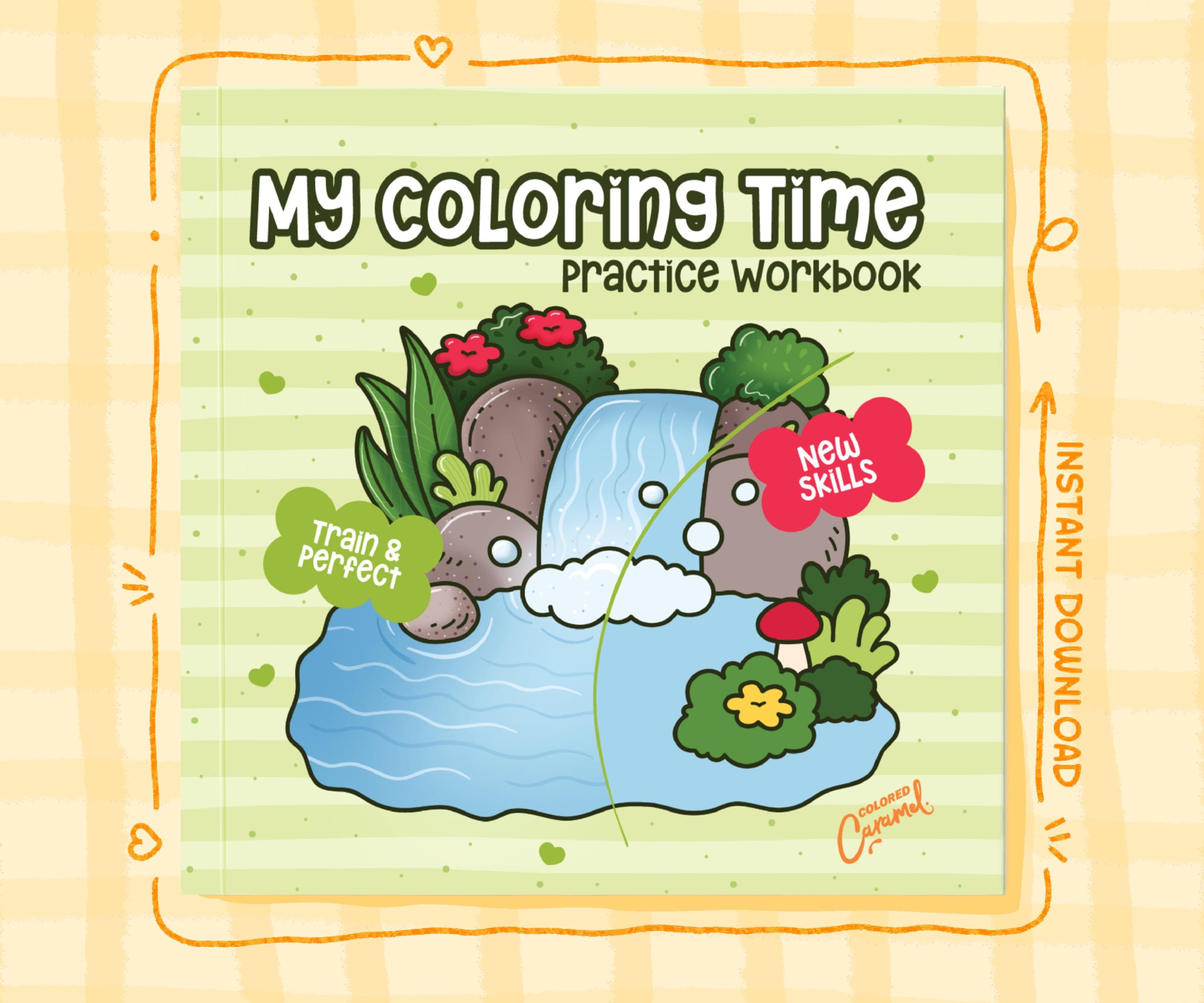 Cute Coloring Pages to Practice Skills and Techniques, Printable Instant Digital Download PDF Workbook for Creative Colorists