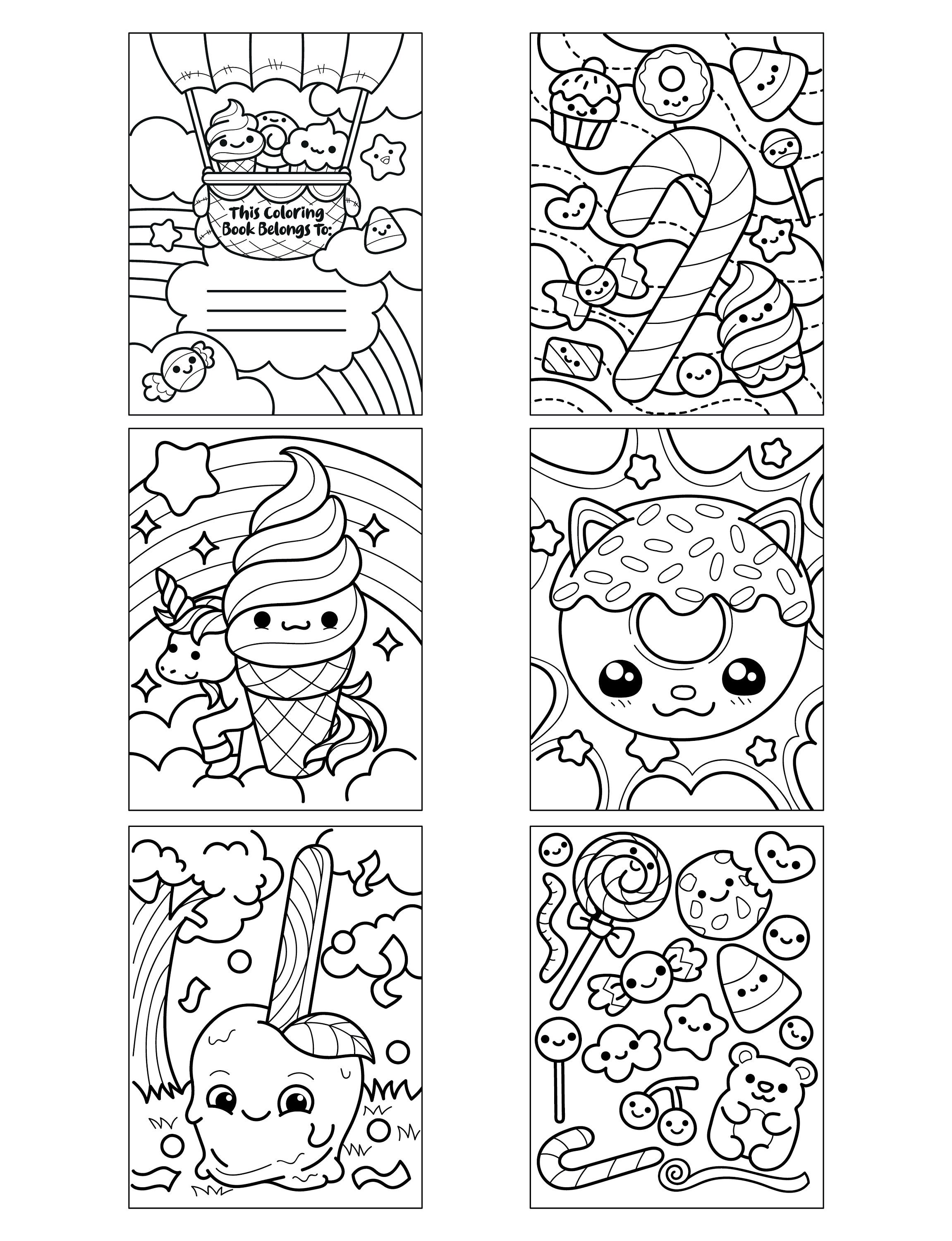 KAWAII Printable PDF Download Coloring Book Too Sweet To Eat: | Etsy