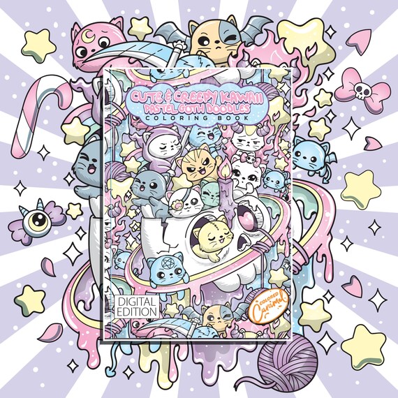 Cute & Creepy Kawaii Pastel Goth Doodles Printable PDF Etsy.de