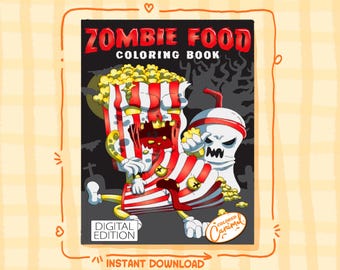 Livro de colorir comida zumbi de Halloween: 25 ilustrações assustadoras (padrão em PDF)