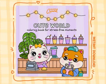 Libro para colorear de animales kawaii: Ilustraciones atrevidas y fáciles (Libro electrónico descargable en PDF)
