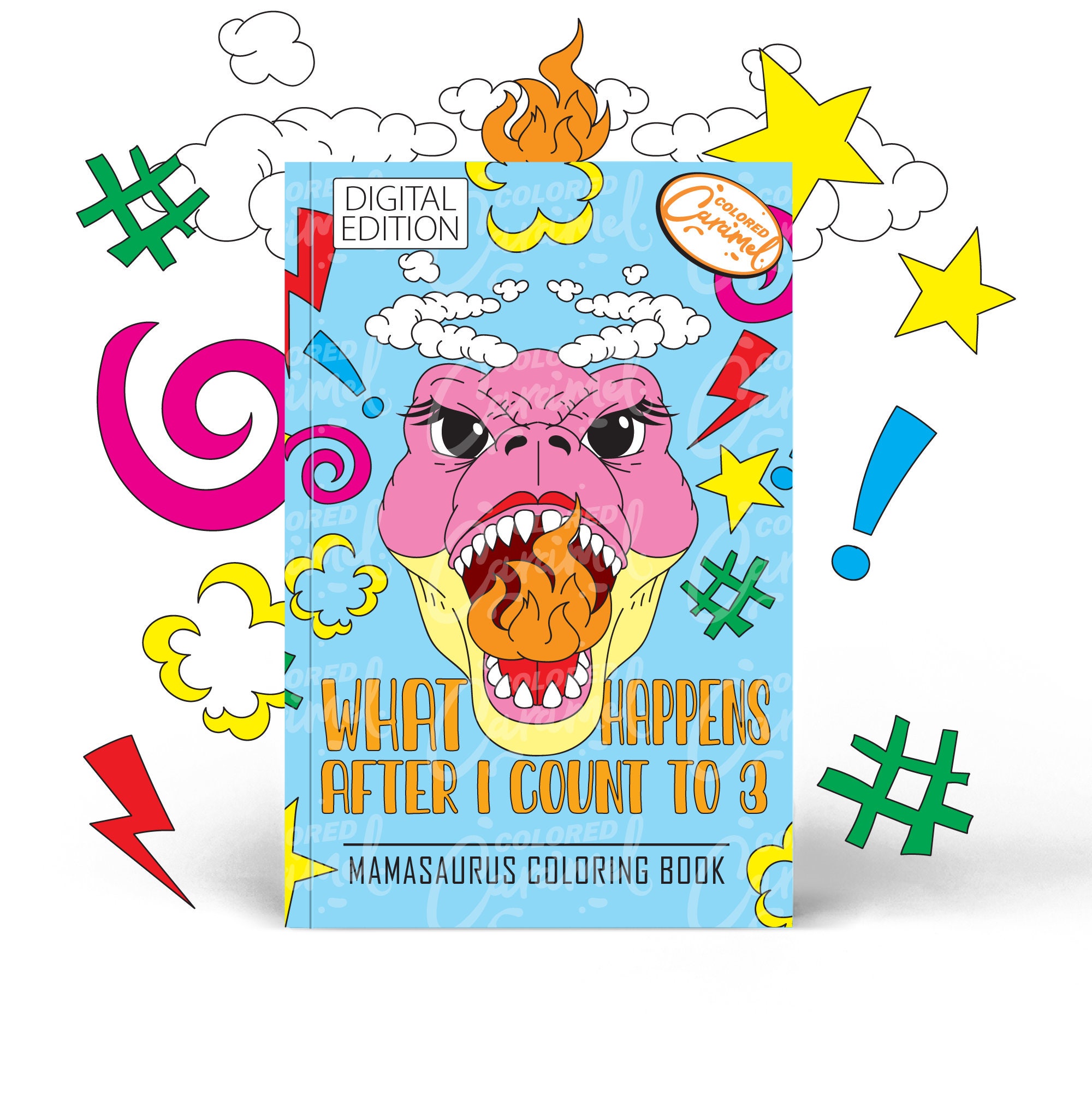 Mamasaurus: Funny Dinosaur Quotes — coloring book cover
