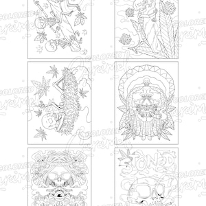 stoner coloring book digital download pdf funny cool skulls etsy