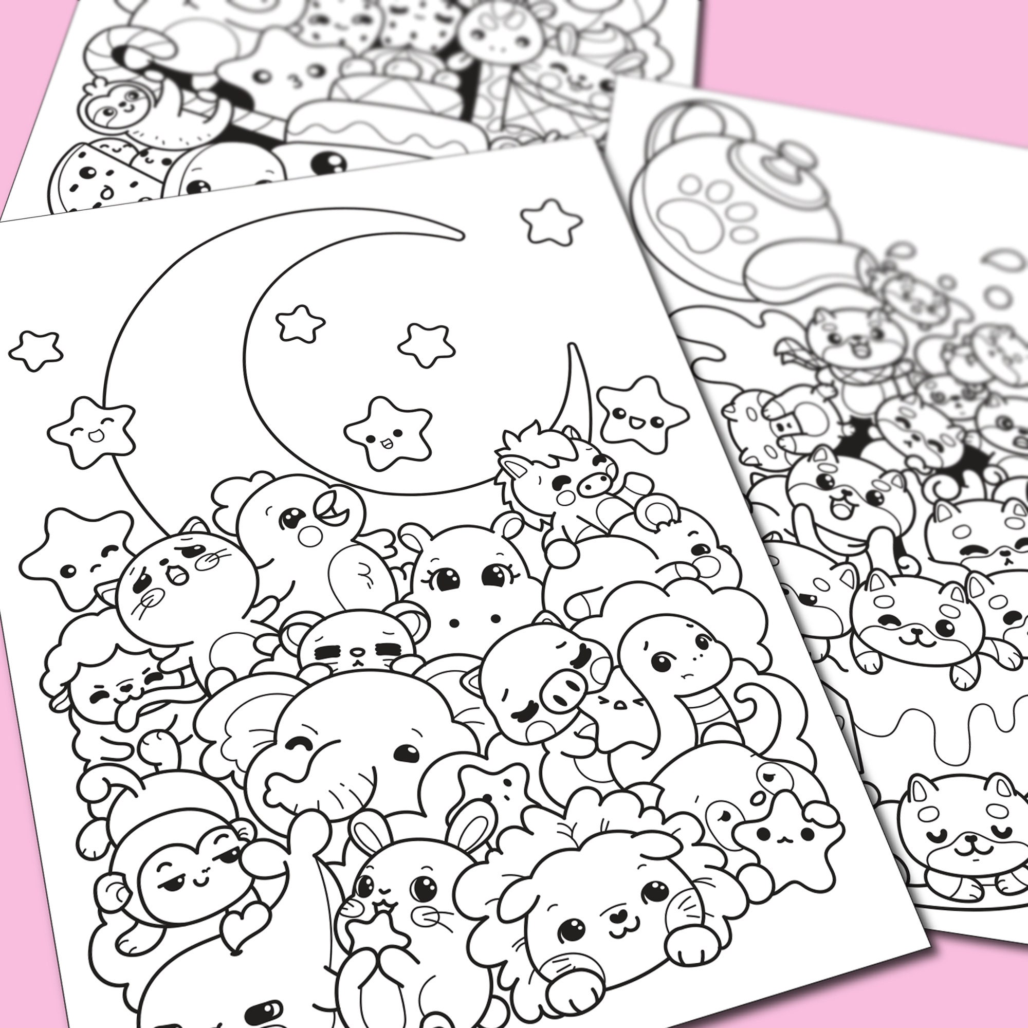 Doodle Art Coloring Book: Cute doodle art coloring book for adults and kids  with cute monsters and cool kawaii doodles coloring pages