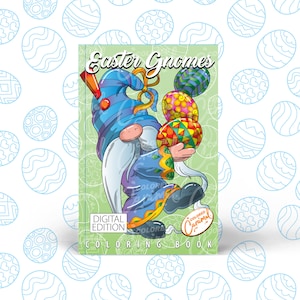 Easter Gnomes Coloring Book Printable Digital PDF Instant Download, Fun and Relaxing Stress-Free Spring Holiday Prints for Adults and Kids