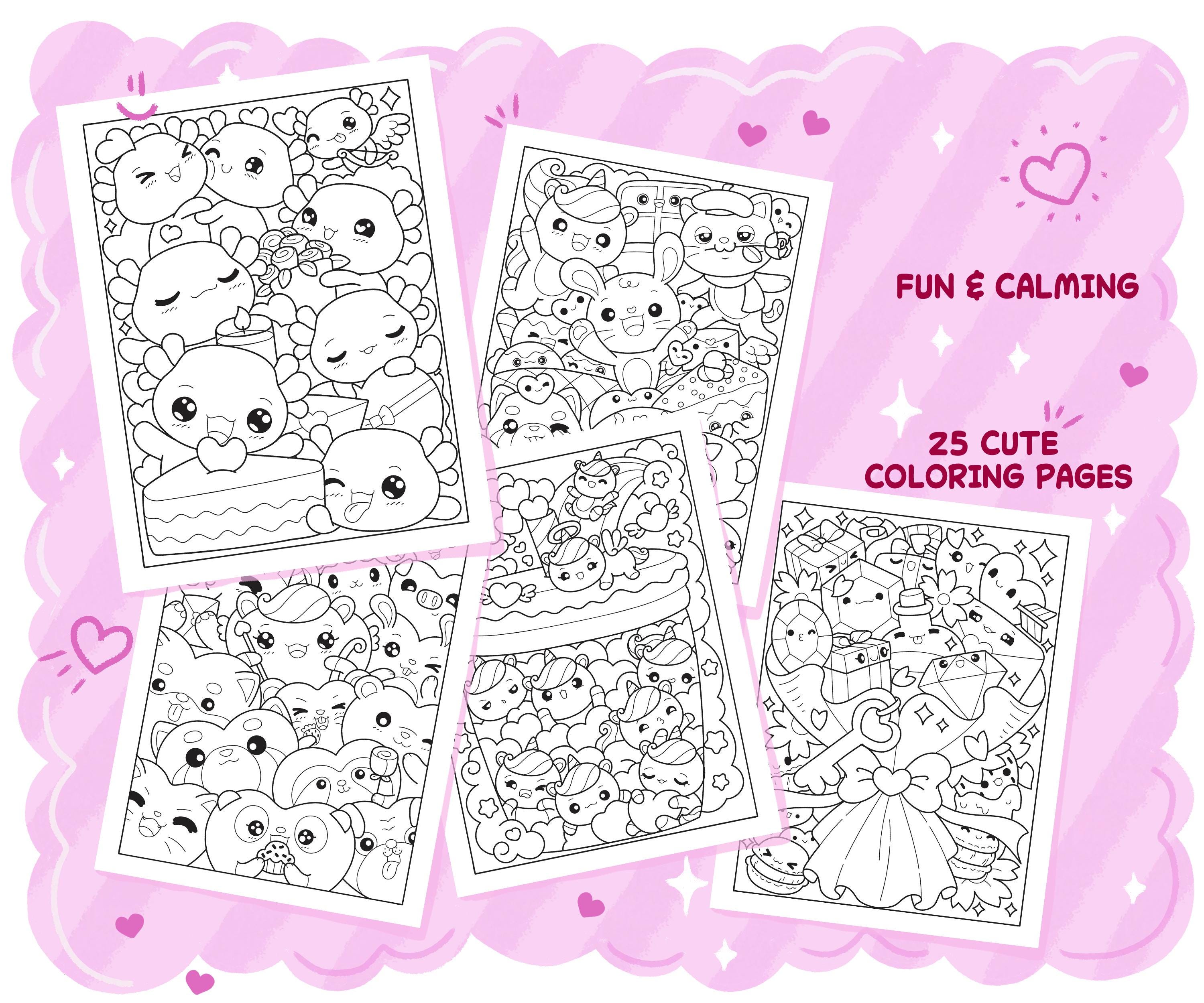 Love Doodles Kawaii Coloring Book Printable PDF Download - Cute and Fun ...