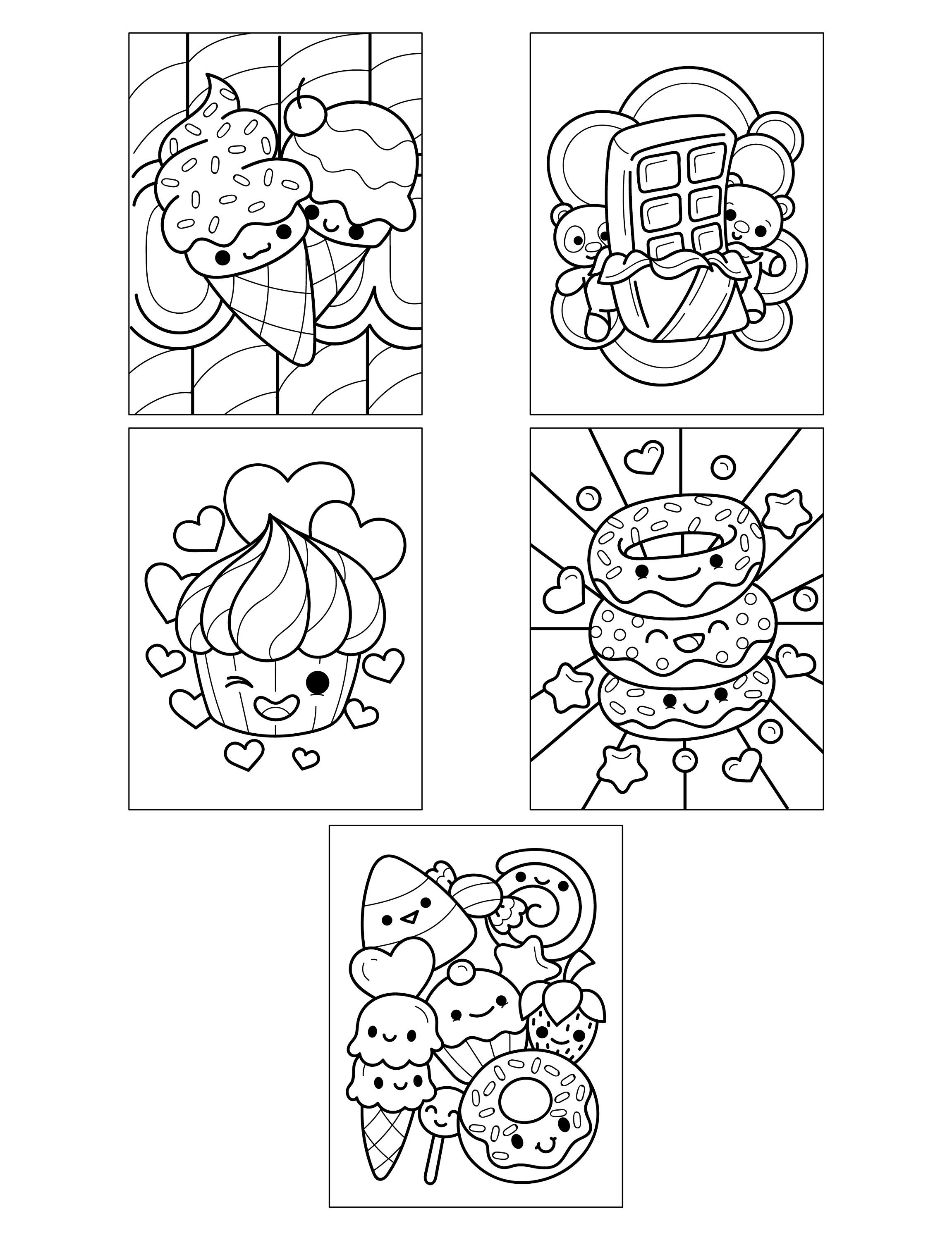 KAWAII Printable PDF Download Coloring Book Too Sweet to Eat: - Etsy ...