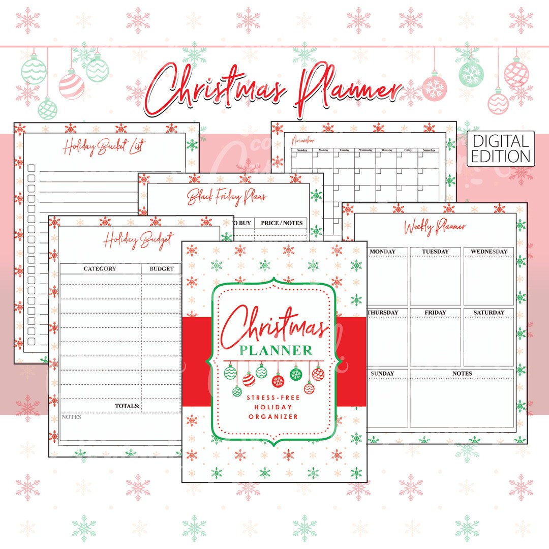 Christmas Planner Printable PDF Advent Organizer and Todo Etsy